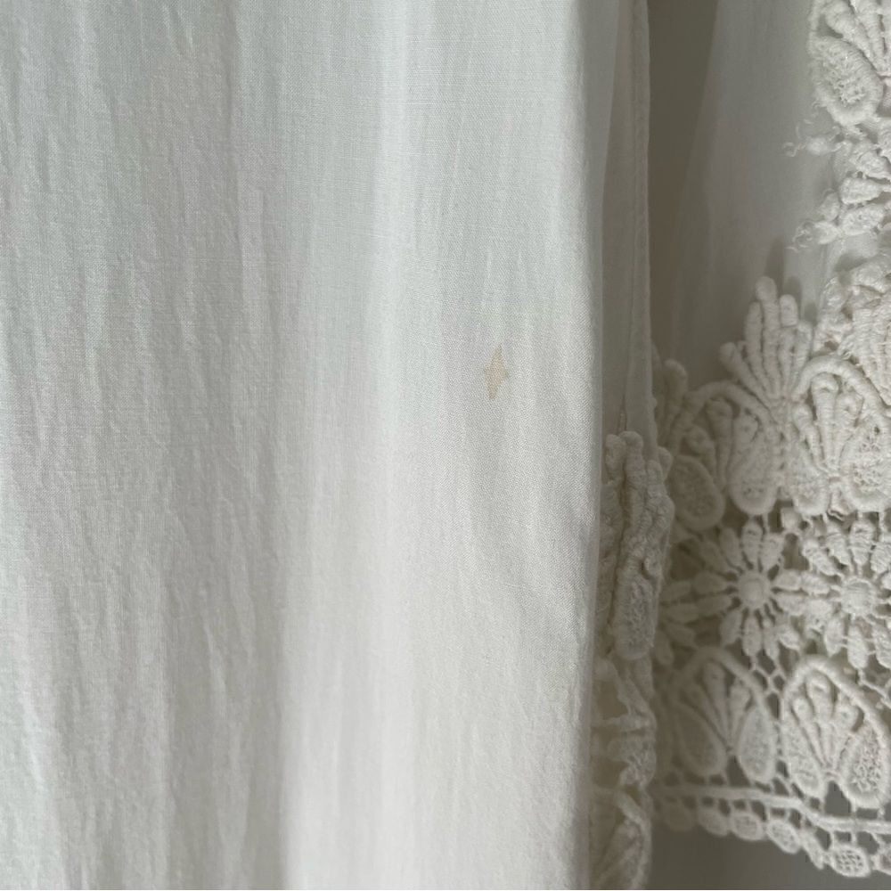 Nostalgia Boho White Crochet Detail Swim Coverup/ Tunic Size S - Picture 9 of 15